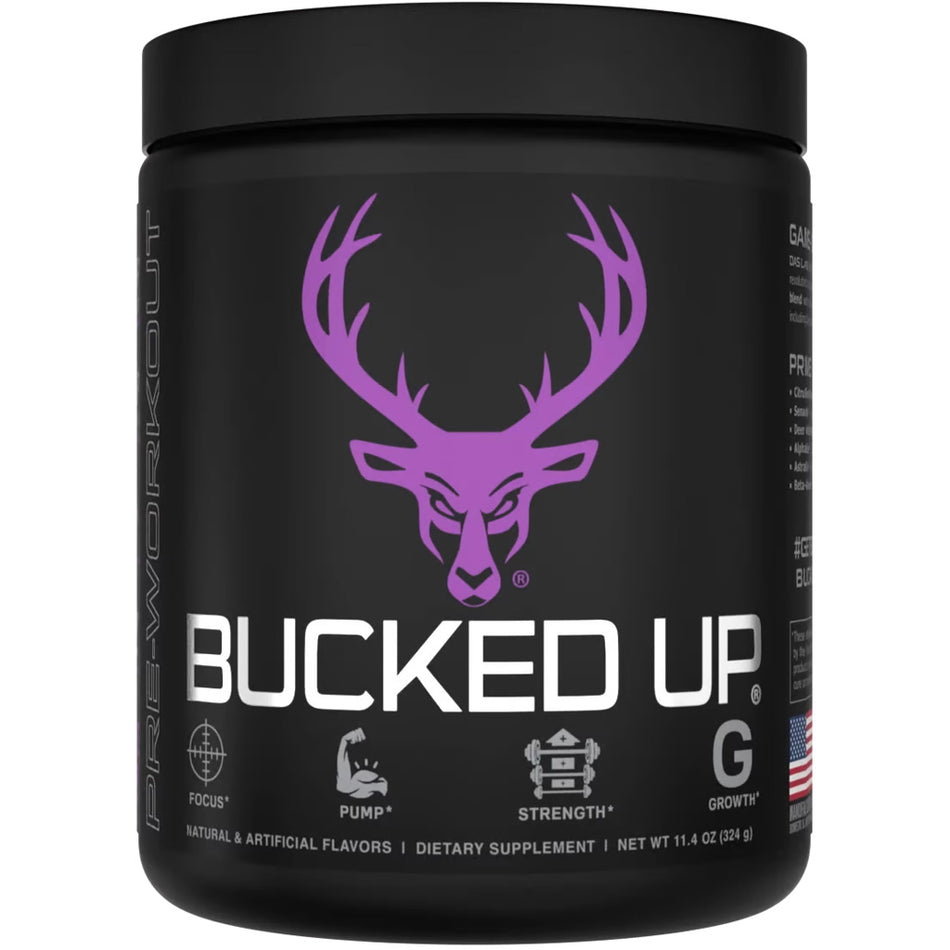Bucked Up Pre-Workout 30 Serving Tub – Grape Gainz