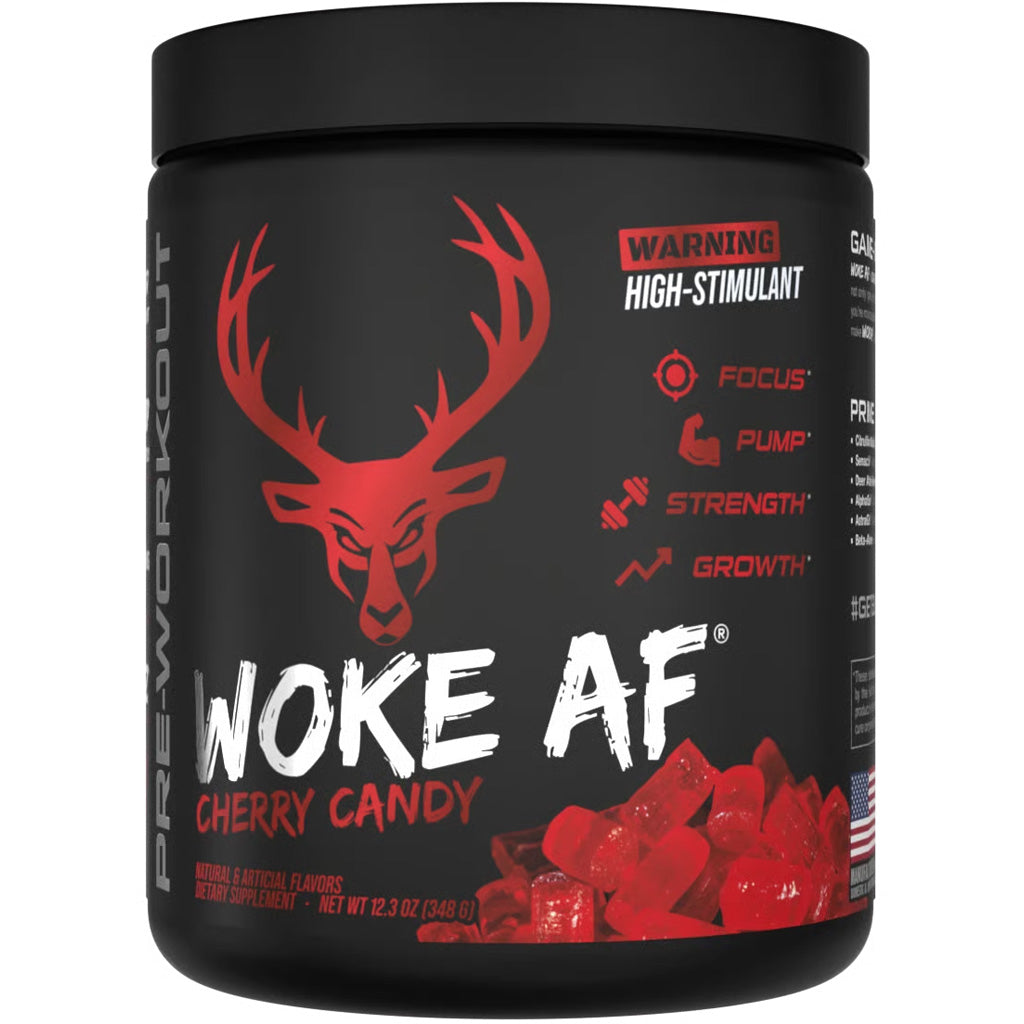 Bucked Up Woke AF Pre-Workout 30 Serving Tub – Cherry Hard Candy