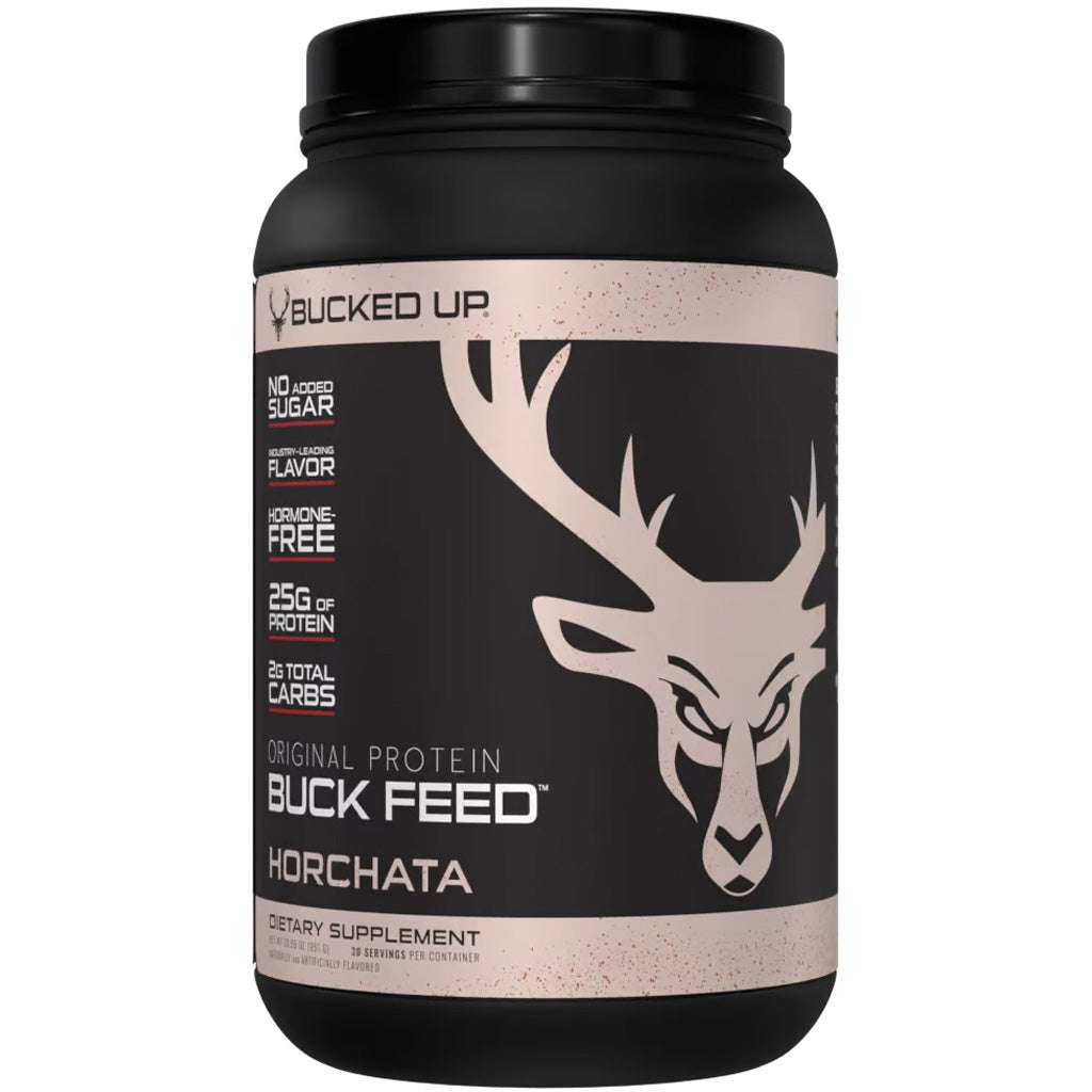 Bucked Up Buck Feed Horchata Whey Protein 30 Serving Container