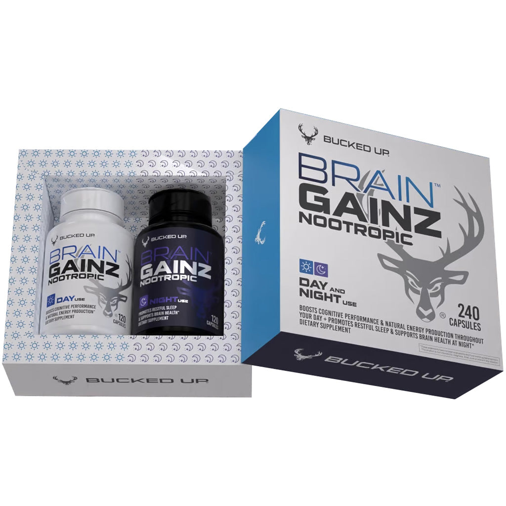 Bucked Up Brain Gainz Day and Night Nootropic Formula 240 Capsules