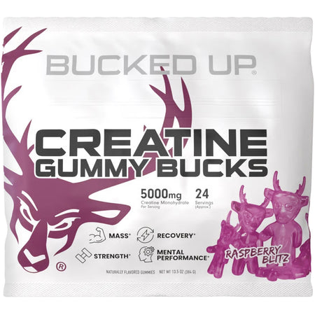Bucked Up Raspberry Blitz Creatine Gummies 24-Piece Pack