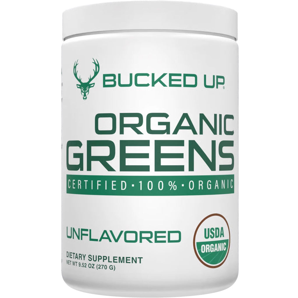 Bucked Up Organic Greens Powder Unflavored 30 Serving Tub