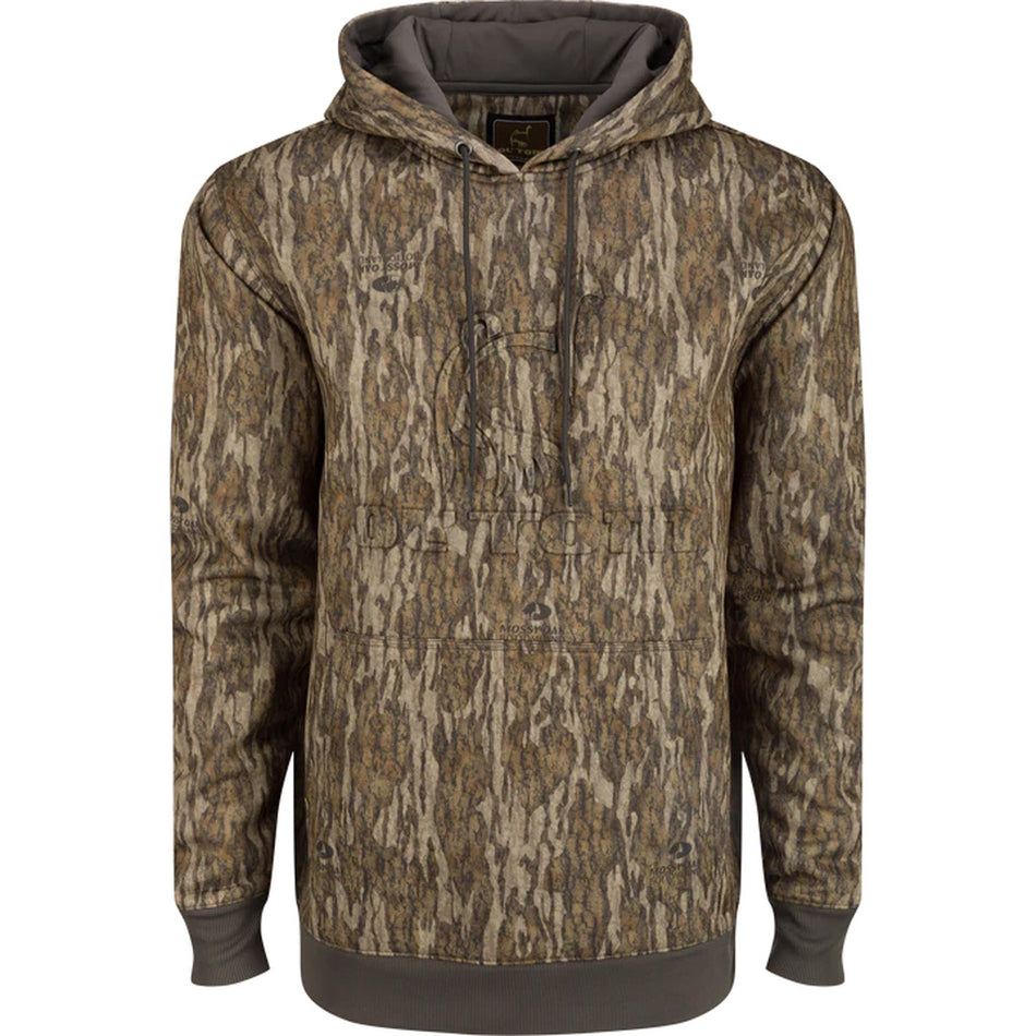 Drake Ol' Tom Back Eddy Water-Resistant Camo Hoodie MO Bottomland Medium
