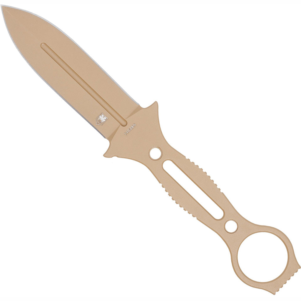 CobraTec Ringed Claymore Dagger Fixed Blade in Coyote