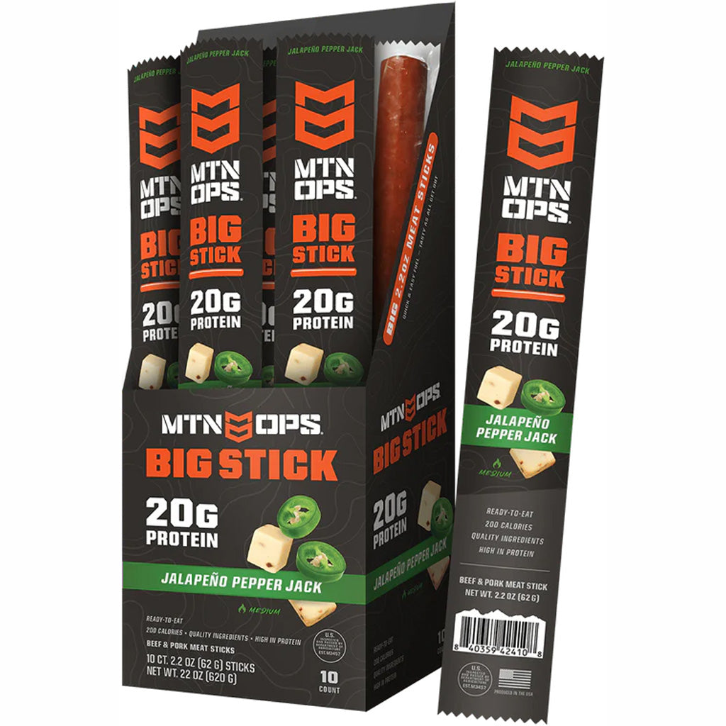 MTN Ops Big Meat Stick 10Ct Jalapeno Pepper Jack Variety