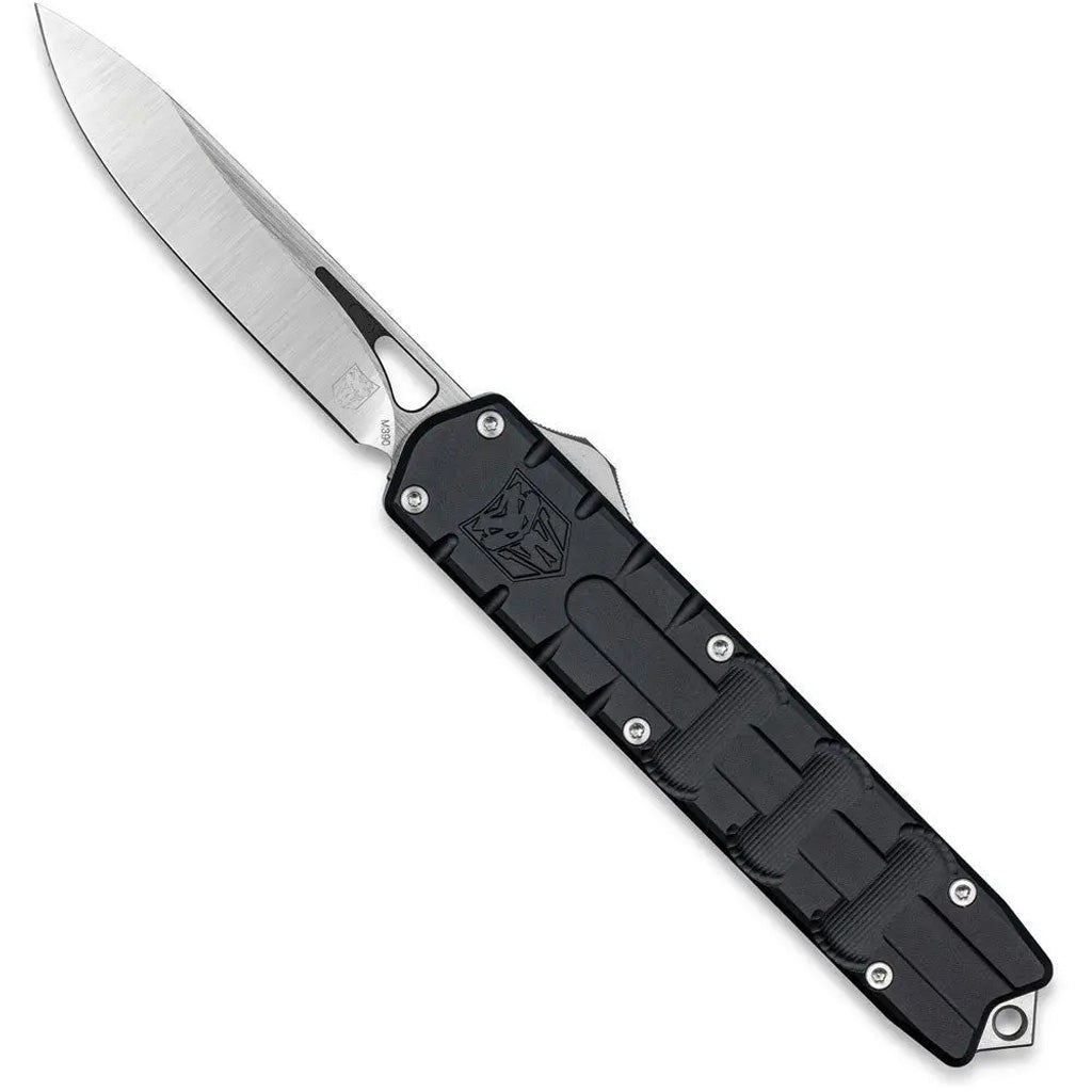 CobraTec Medium Enforcer OTF Knife Black M390 Drop Point Blade