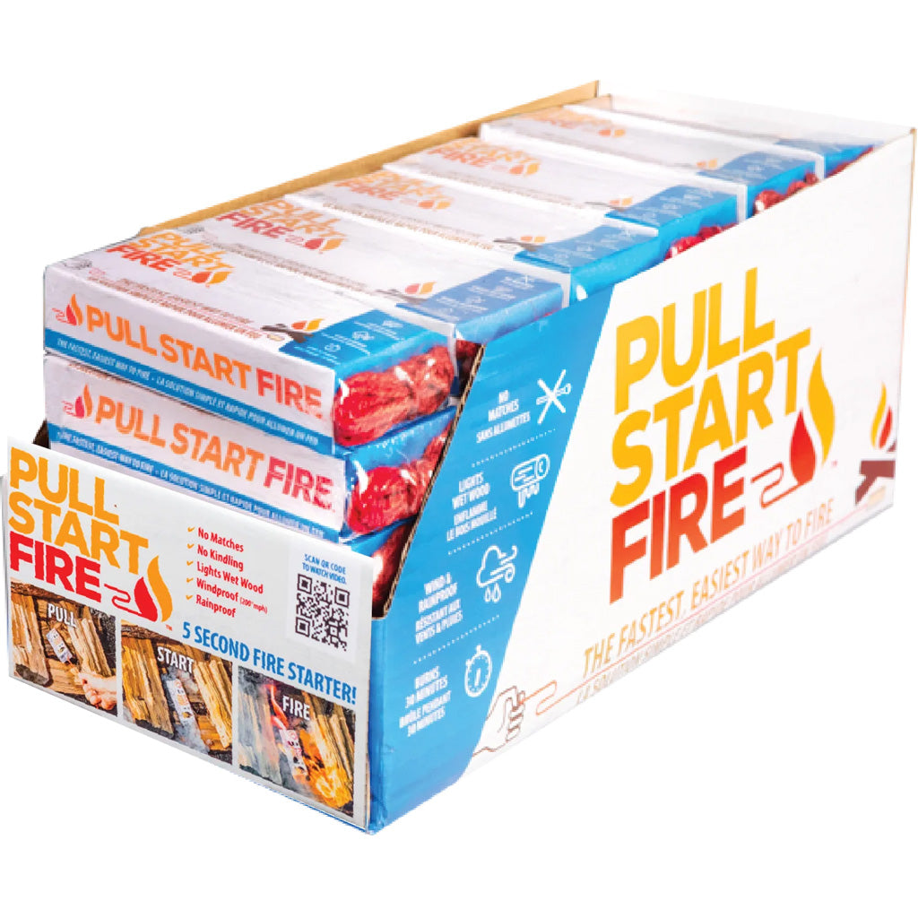 Pull Start Fire Matchless Firestarter Shelf PDQ Display 30 Count