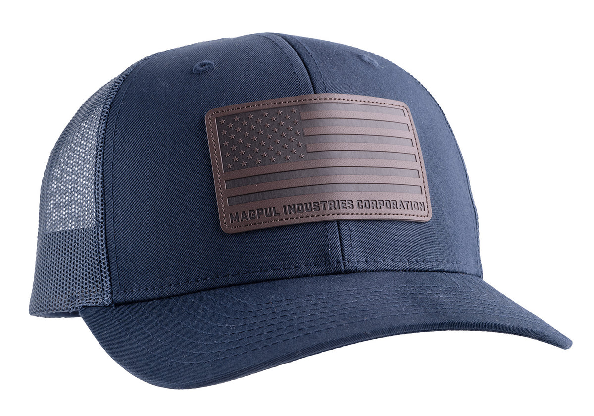 Magpul Standard Trucker Cap Navy Snapback OSFA Leather Patch MAG1212-410
