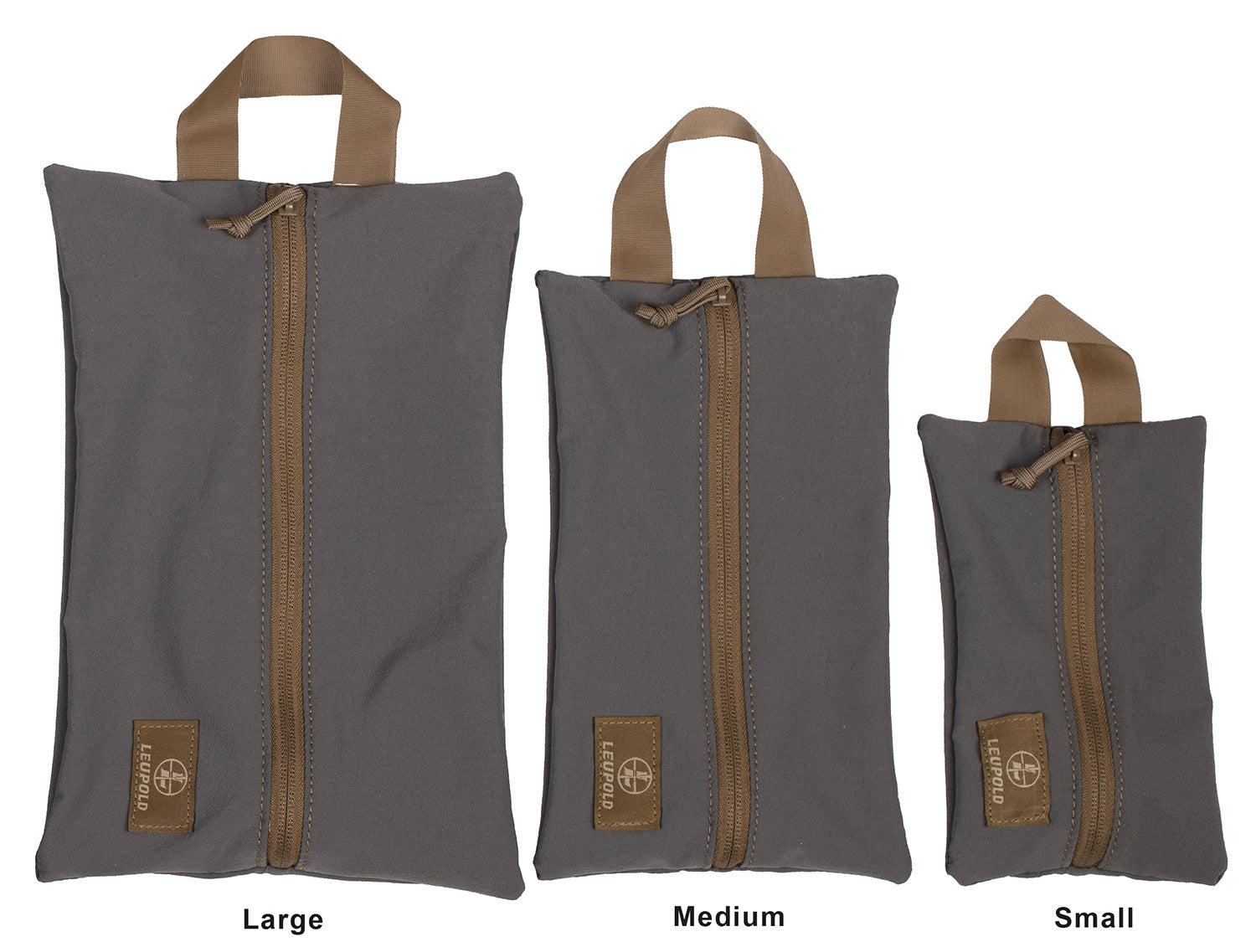 Leupold 182658 Medium Stretch Zip Pouch Gray/Tan Pro Gear
