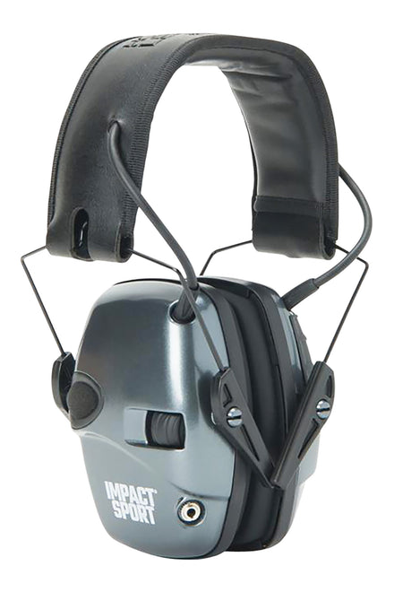 Howard Leight Impact Sport 22NRR Electronic Over-the-Head Shooting Muff Gray/Black Youth Small
