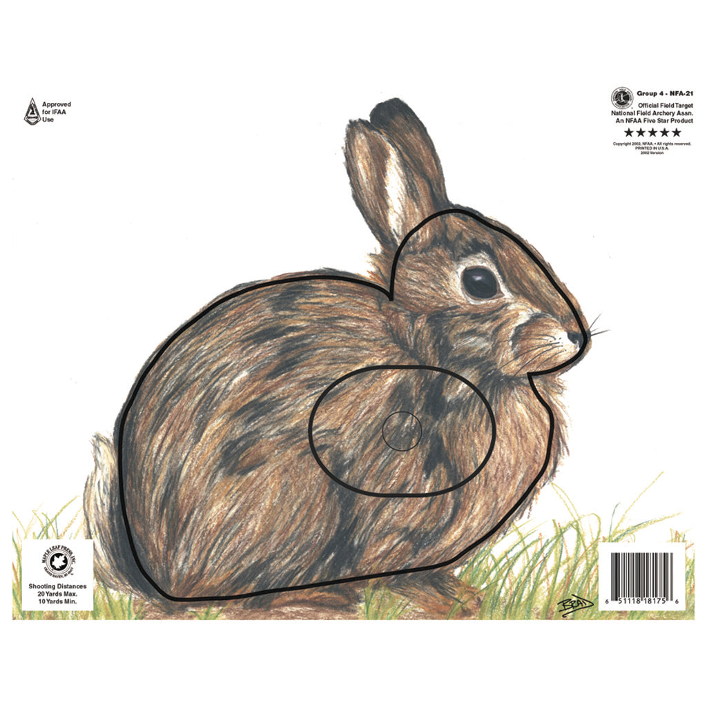 Maple Leaf Group 4 Rabbit NFAA Animal Round Target Face