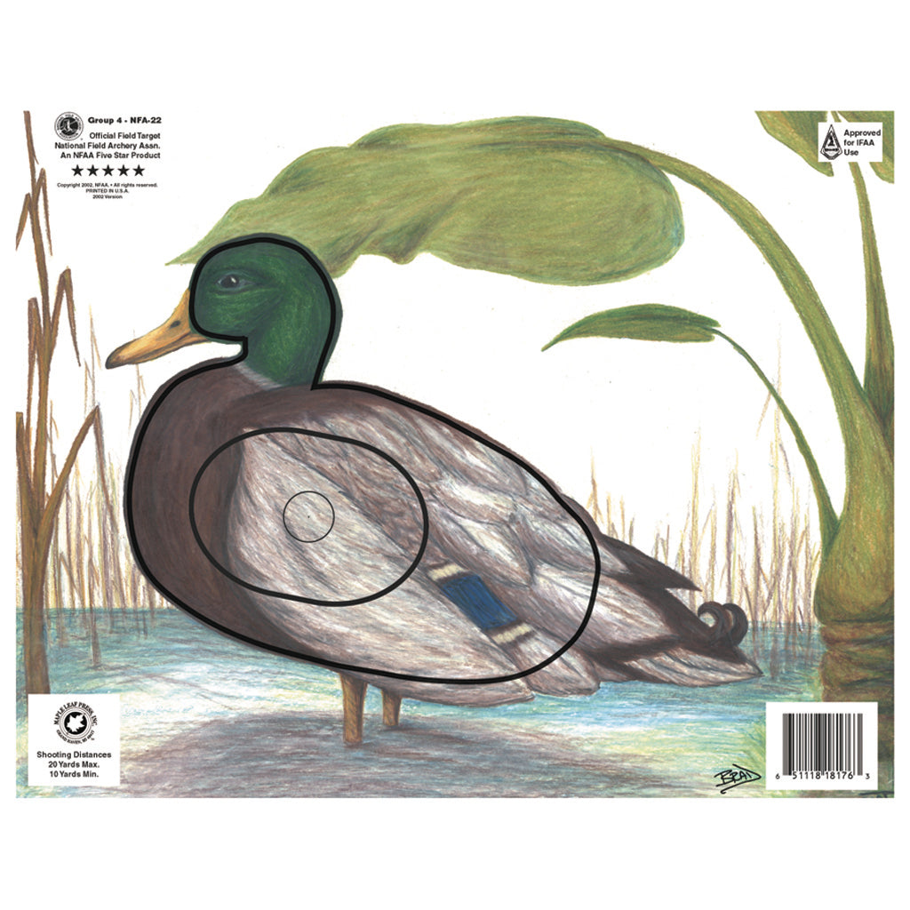 Maple Leaf Group 4 Duck NFAA Animal Round Target Face