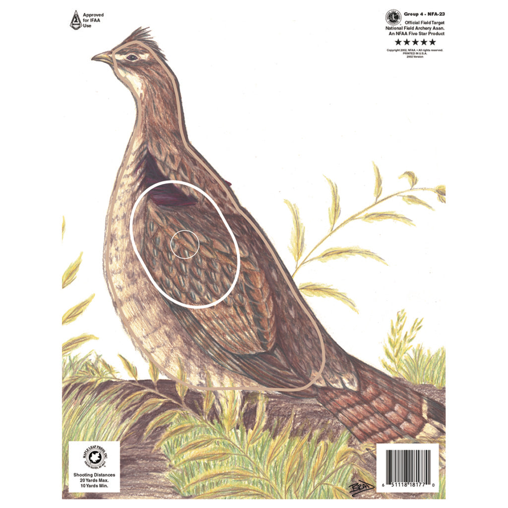 Maple Leaf Group 4 Grouse NFAA Animal Round Target Face