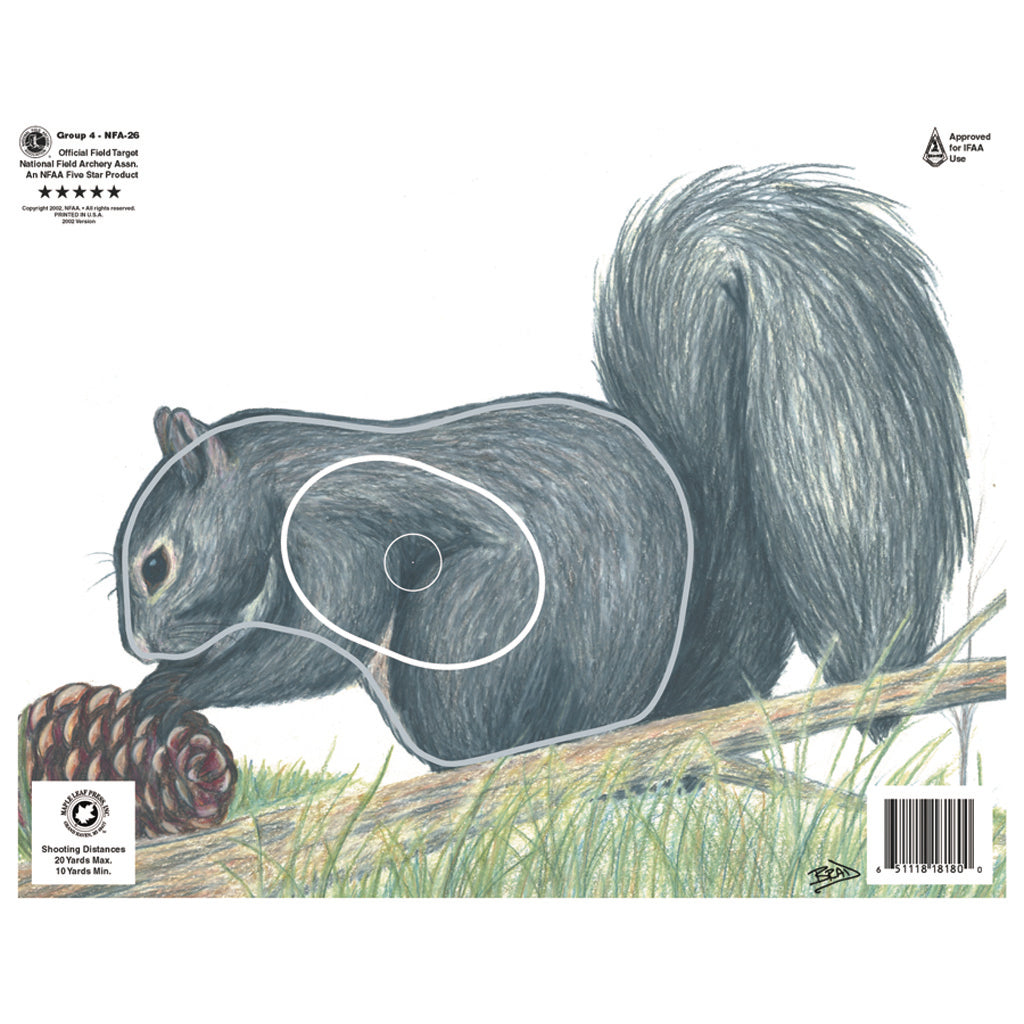 Maple Leaf Group 4 Squirrel NFAA Animal Round Target Face