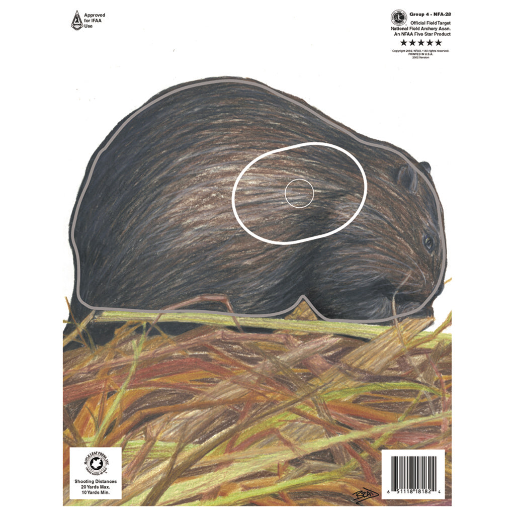 Maple Leaf Group 4 Muskrat NFAA Animal Round Target Face