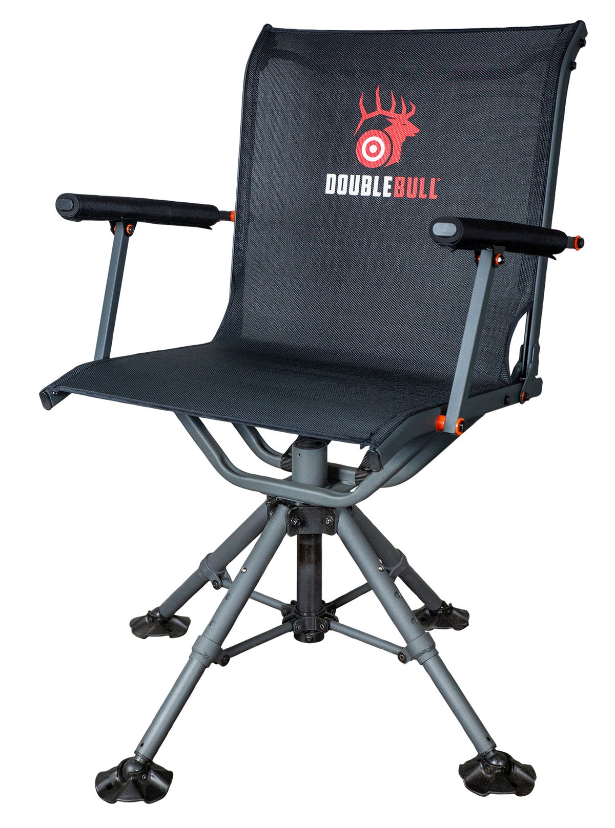 Primos 65166 Double Bull Swivel Seat Black 360 Degree Range of Motion 4 Adjustable Legs