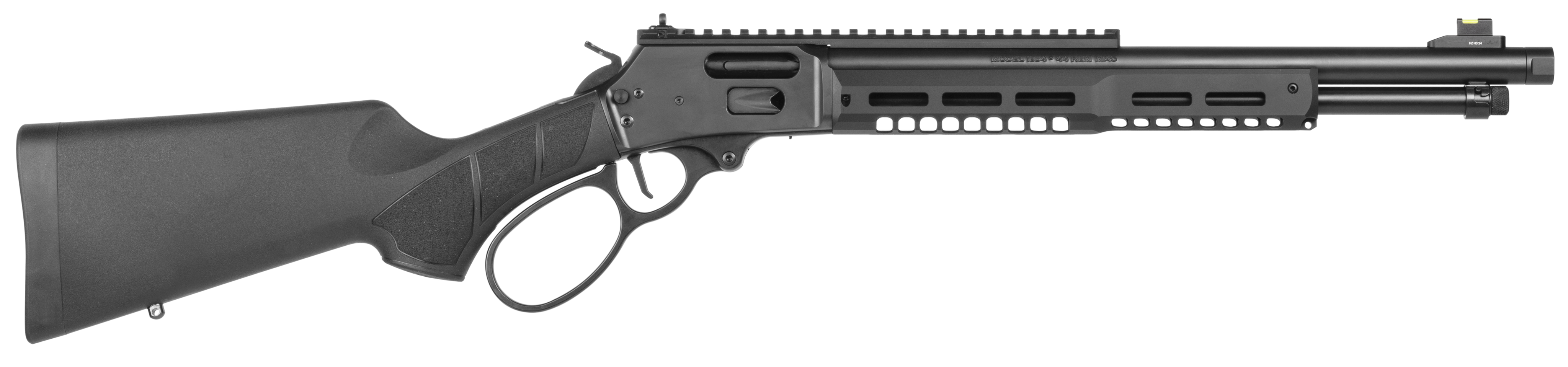Smith & Wesson 14195 1854 Stealth Hunter 45 Long Colt 8+1 16.30" Black Armornite Threaded Barrel, Black Anodized Aluminum Receiver w/Picatinny Rail, Fixed w/Textured Grip Panels Black Synthetic Stock