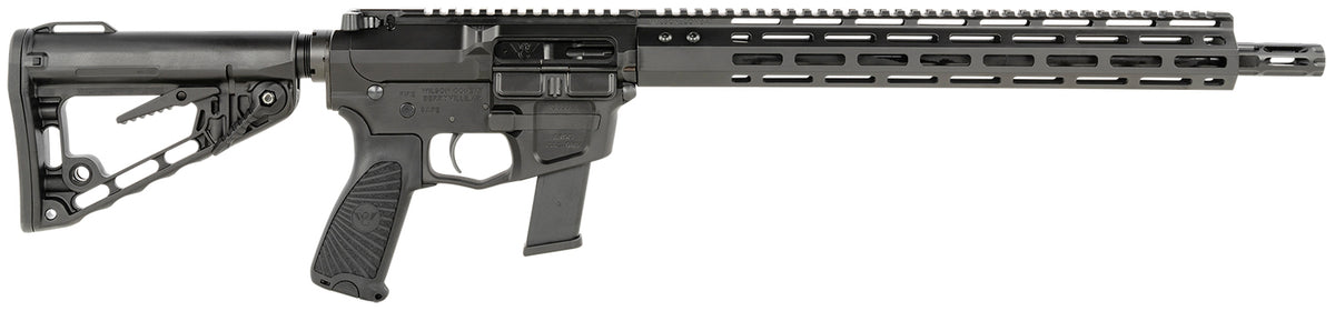Wilson Combat TRAR9GB91610 AR9G Carbine 9mm Luger 17+1 16" Black Match Grade Threaded Barrel, Black Armor-Tuff Aluminum Receiver, M-LOK Handguard, Black Synthetic Rogers Super-Stoc w/Cam-Lock Stock