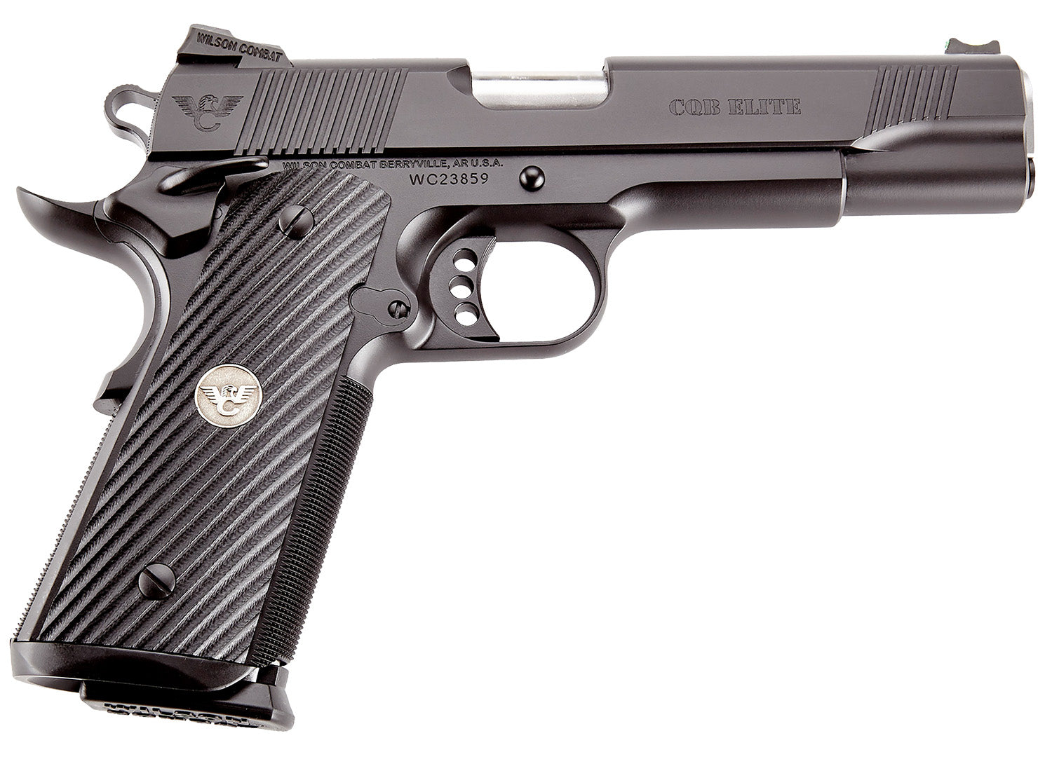 Wilson Combat CQBEFS45A CQB Elite 45 ACP 8+1 5" Stainless Match Grade Barrel, Black Serrated Carbon Steel Slide, Black Carbon Steel Frame w/Beavertail, Black G10 Starburst Grip