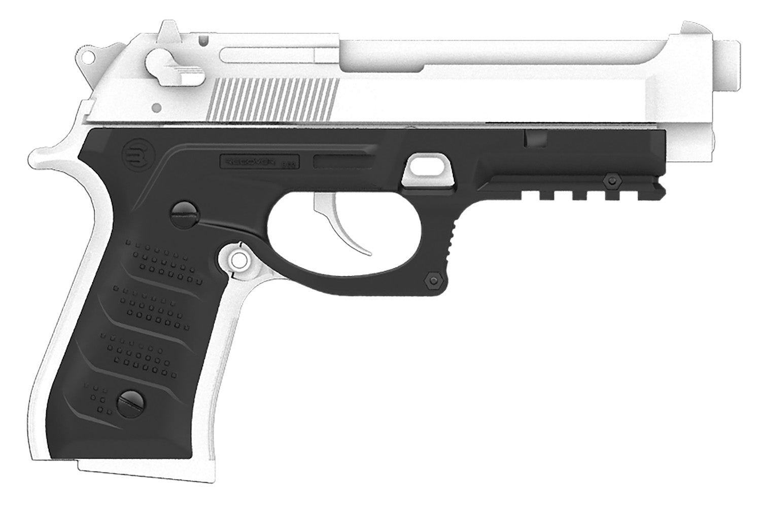 Recover Tactical BC201 Beretta 92 M9 Black Polymer Grip and Rail System