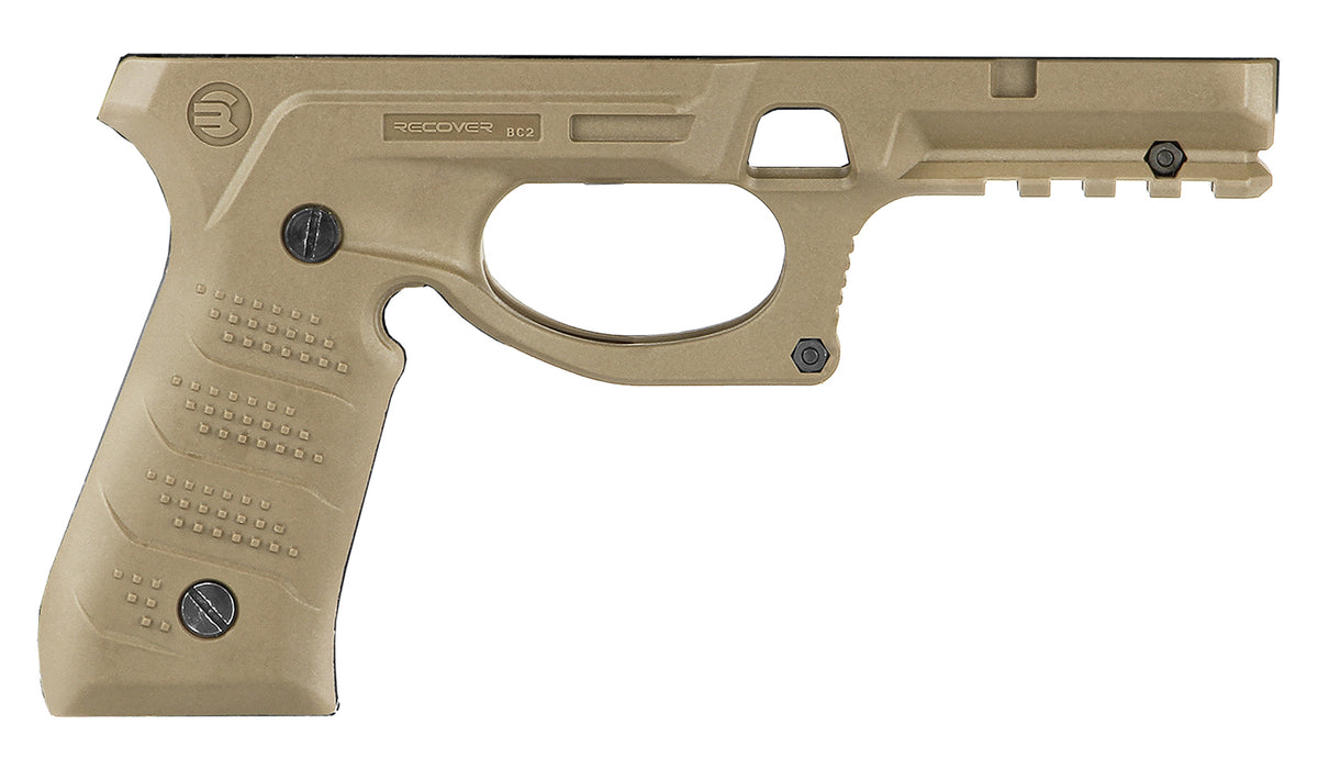 Recover Tactical BC2-02 Beretta 92 M9 Tan Polymer Grip and Picatinny Rail System