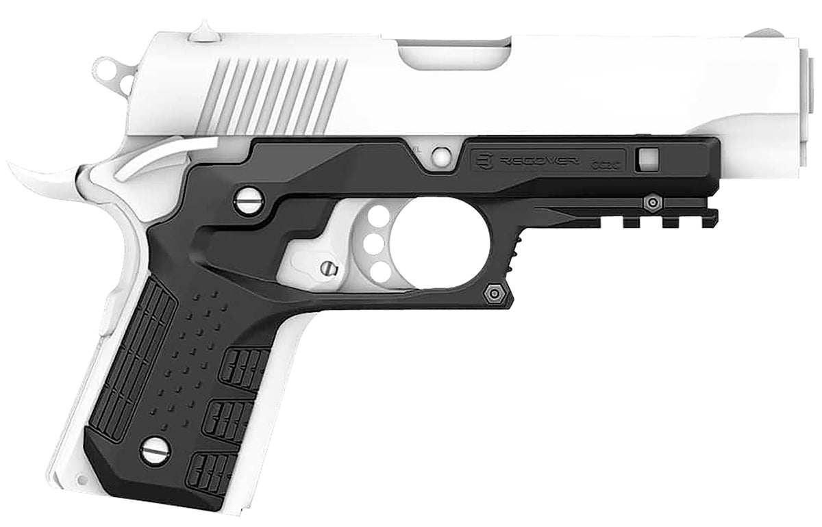 Recover Tactical Black Polymer Picatinny Rail Grip System for Officers Size 1911