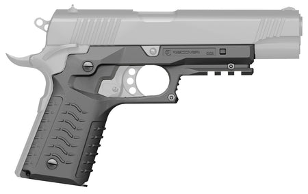 Recover Tactical CC3H04 Standard Frame 1911 Gray Polymer Grip and Rail System