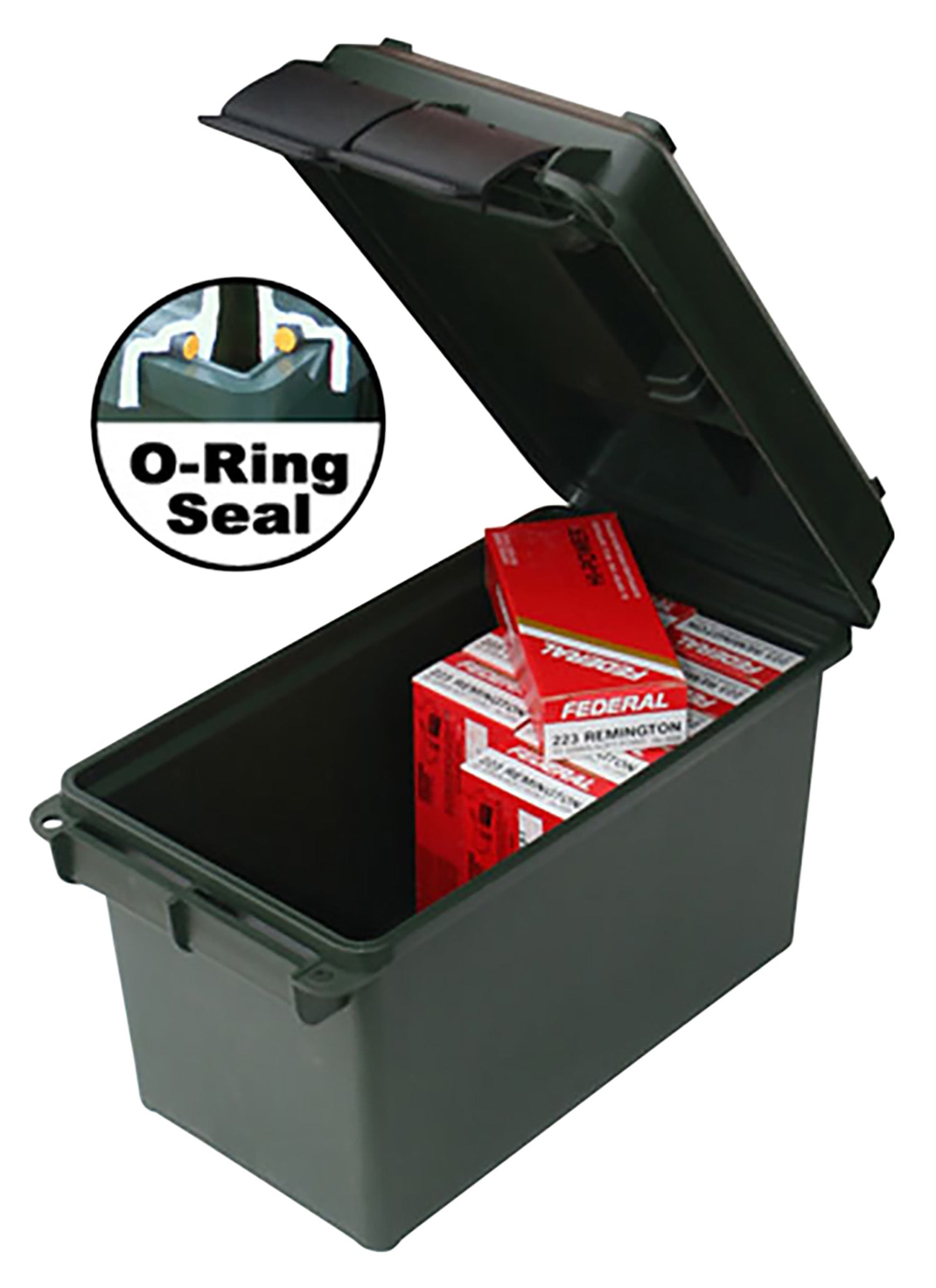 MTM Case-Gard AC50C40 50Cal Rifle Ammo Can Black Polypropylene Water-Resistant