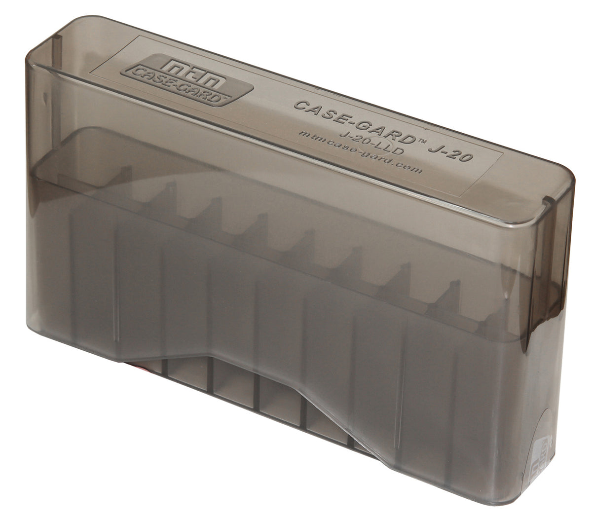 MTM Case-Gard J20LLD41 Clear Smoke Polypropylene Slip-Top Ammo Box 338 Win Mag/7mm 20rd