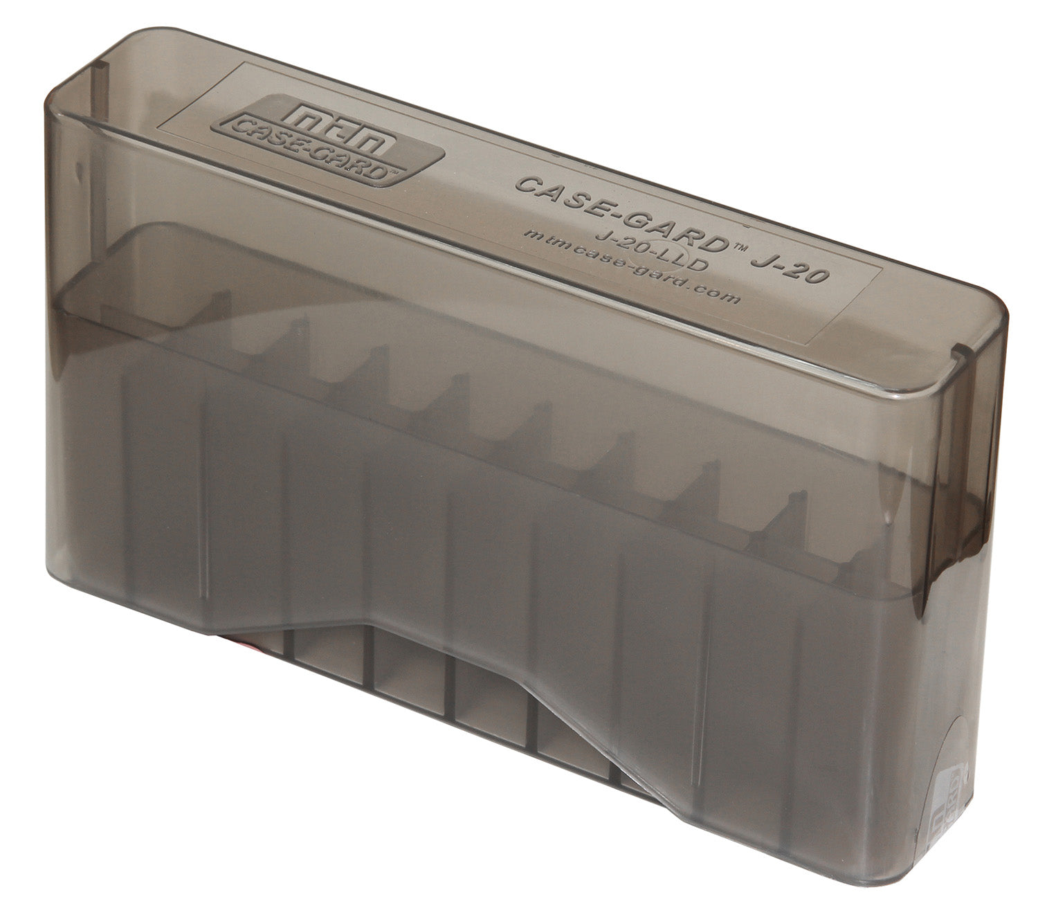 MTM Case-Gard J20LLD41 Clear Smoke Polypropylene Slip-Top Ammo Box 338 Win Mag/7mm 20rd