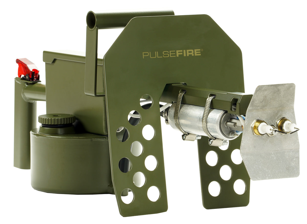 Exothermic Technologies PFLRT Pulsefire LRT Green Aluminum/Brass Flamethrower 25ft w/ Battery