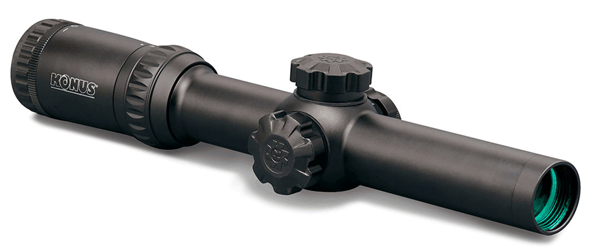 Konus KonusPro M-30 1-4x24mm Riflescope 30mm Tube Dual Illuminated Circle Dot Reticle Matte Black