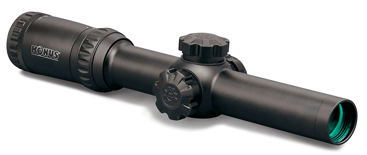 Konus KonusPro M-30 1-4x24mm Riflescope 30mm Tube Dual Illuminated Circle Dot Reticle Matte Black