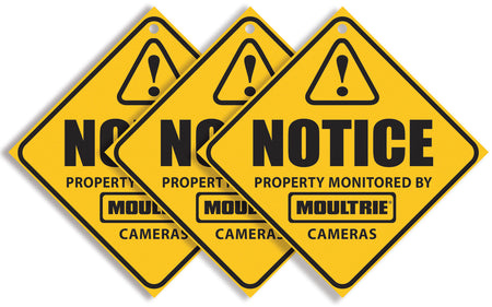Moultrie MCA13133 Game Camera Warning Sign Yellow 3 Per Package