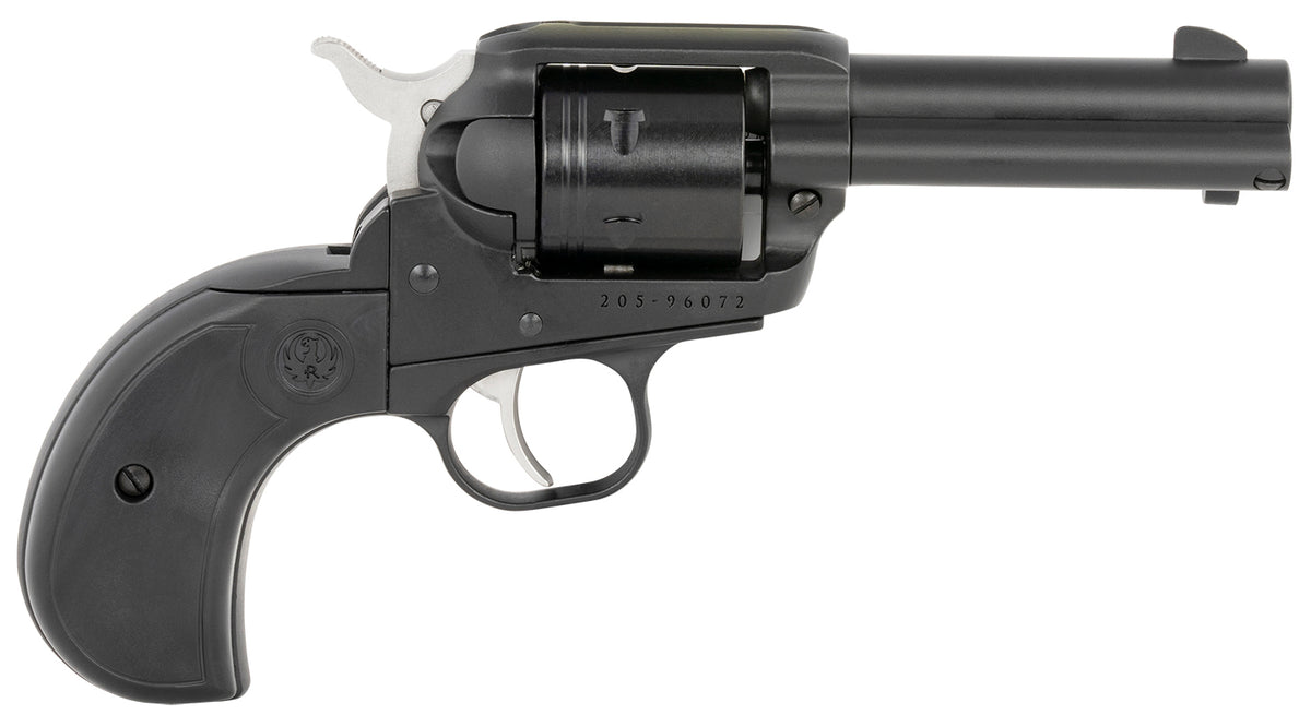 Ruger 2015 Wrangler 22 LR 6 Shot 3.75" Black Cerakote Steel Barrel, Black Cerakote Aluminum Frame, Black Cerakote Cylinder, Black Birdshead Grip, Exposed Hammer