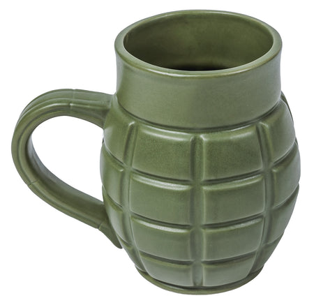 Caliber Gourmet CBGM1043 Novelty Grenade-Shaped Ceramic Mug Green