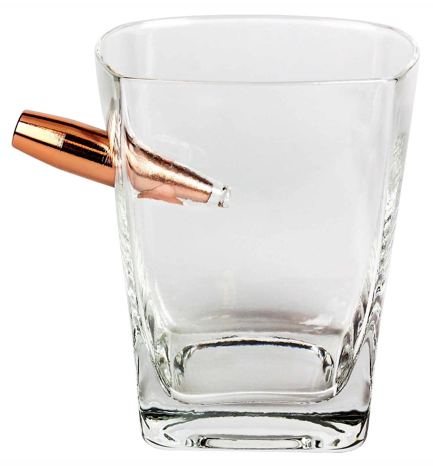 Caliber Gourmet CBGLMSWHISKEY Clear Glass Last Man Standing Bullet Whiskey Glass