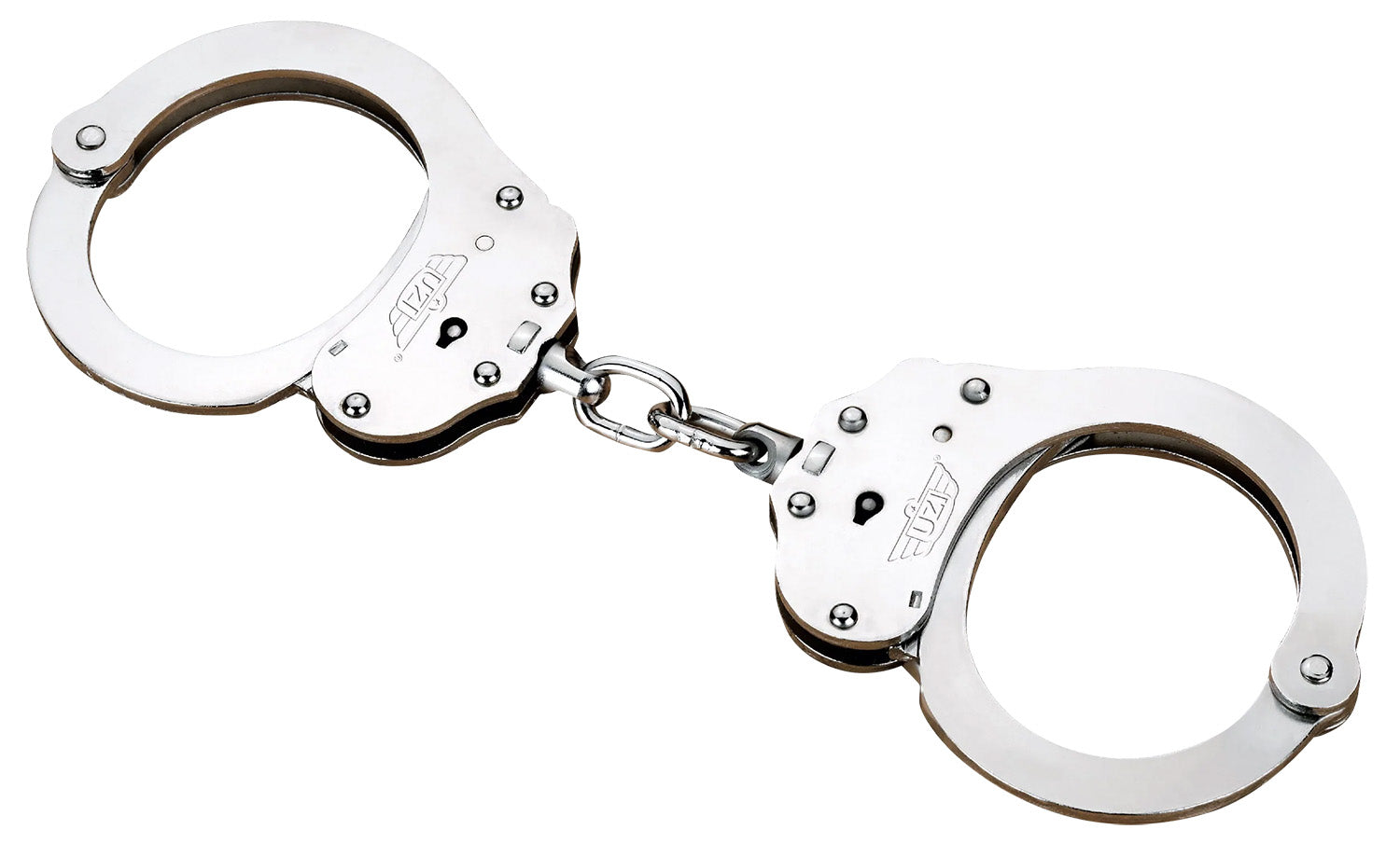 Uzi Accessories Silver Steel NIJ Handcuffs Double Lock with 2 Keys