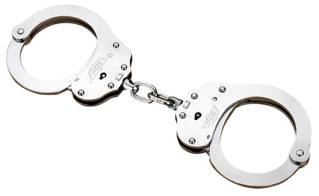Uzi Accessories Silver Steel NIJ Handcuffs Double Lock with 2 Keys