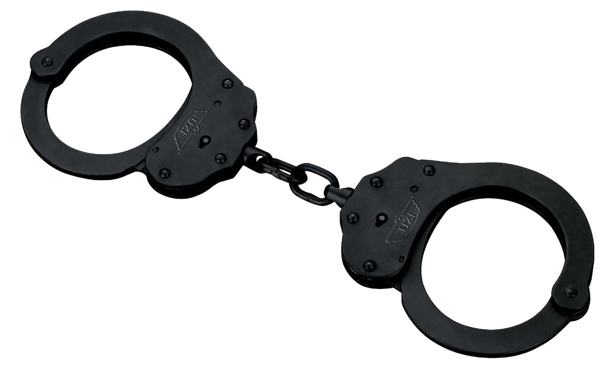 Uzi Accessories Black Steel NIJ Handcuffs Double Lock with 2 Keys