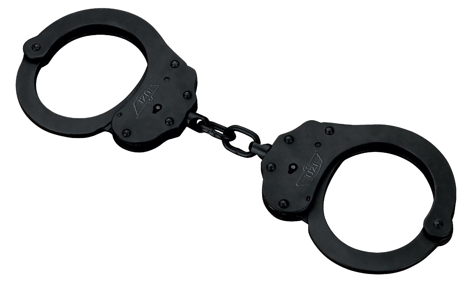 Uzi Accessories Black Steel NIJ Handcuffs Double Lock with 2 Keys