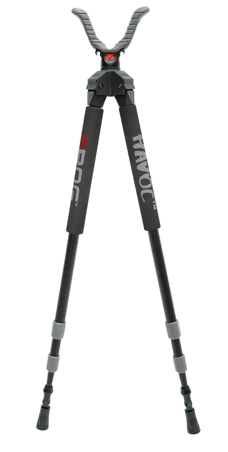 Bog-Pod 1100478 Havoc Shooting Bipod Black Aluminum 360 Degree Pan Vertical Adjustment 21-50 Inch