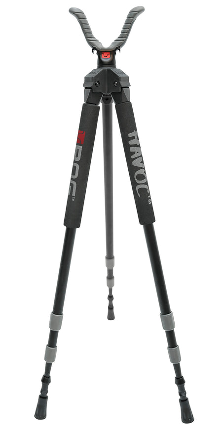 Bog-Pod 1100479 Havoc Shooting Tripod Black Aluminum 360 Degree Pan Vertical Adjustment 22-50 Inch