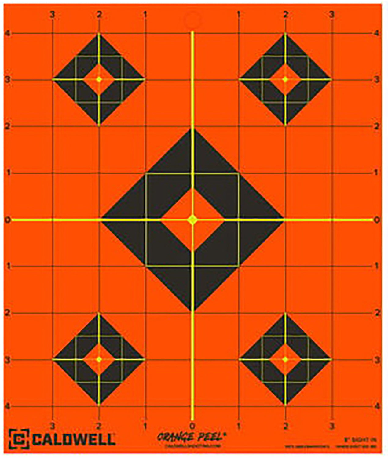 Caldwell 1166102 Orange Peel 8" Diamond Flake-Off Self-Adhesive Paper Target Black/Orange 5 Pack
