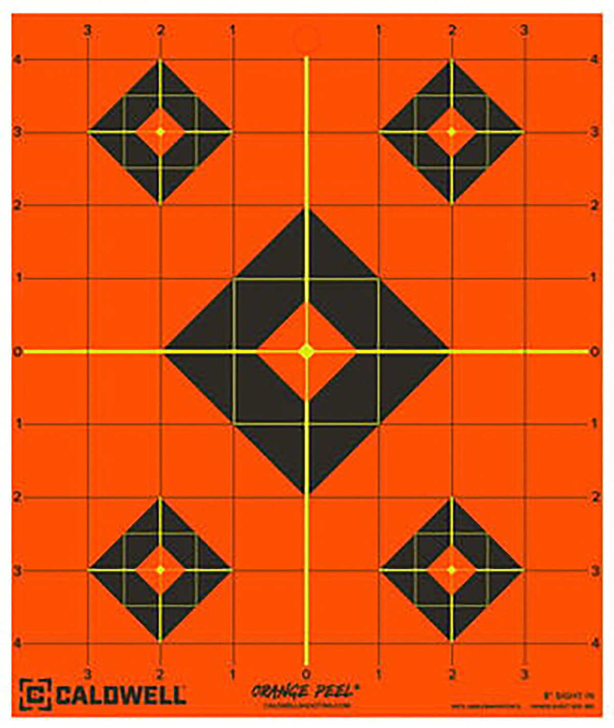 Caldwell 1166103 Orange Peel 8" Diamond Flake-Off Self-Adhesive Paper Shooting Target Black/Orange 25 Pack