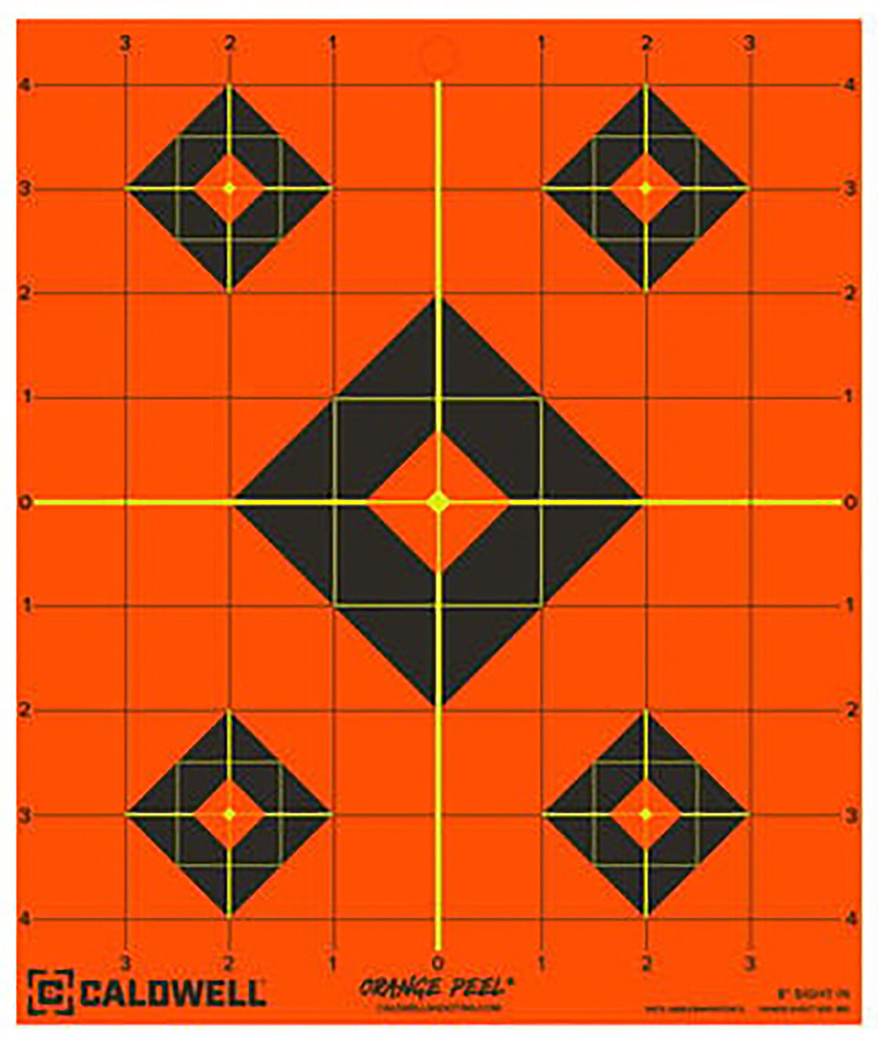 Caldwell 1166103 Orange Peel 8" Diamond Flake-Off Self-Adhesive Paper Shooting Target Black/Orange 25 Pack
