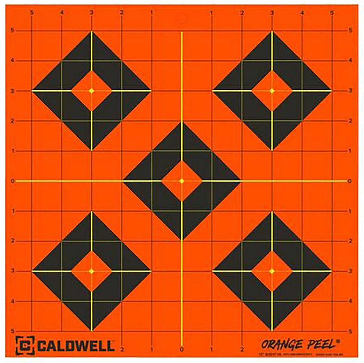 Caldwell 1166105 Orange Peel 12" Diamond Flake-Off Self-Adhesive Paper Shooting Target Black/Orange 25 Pack