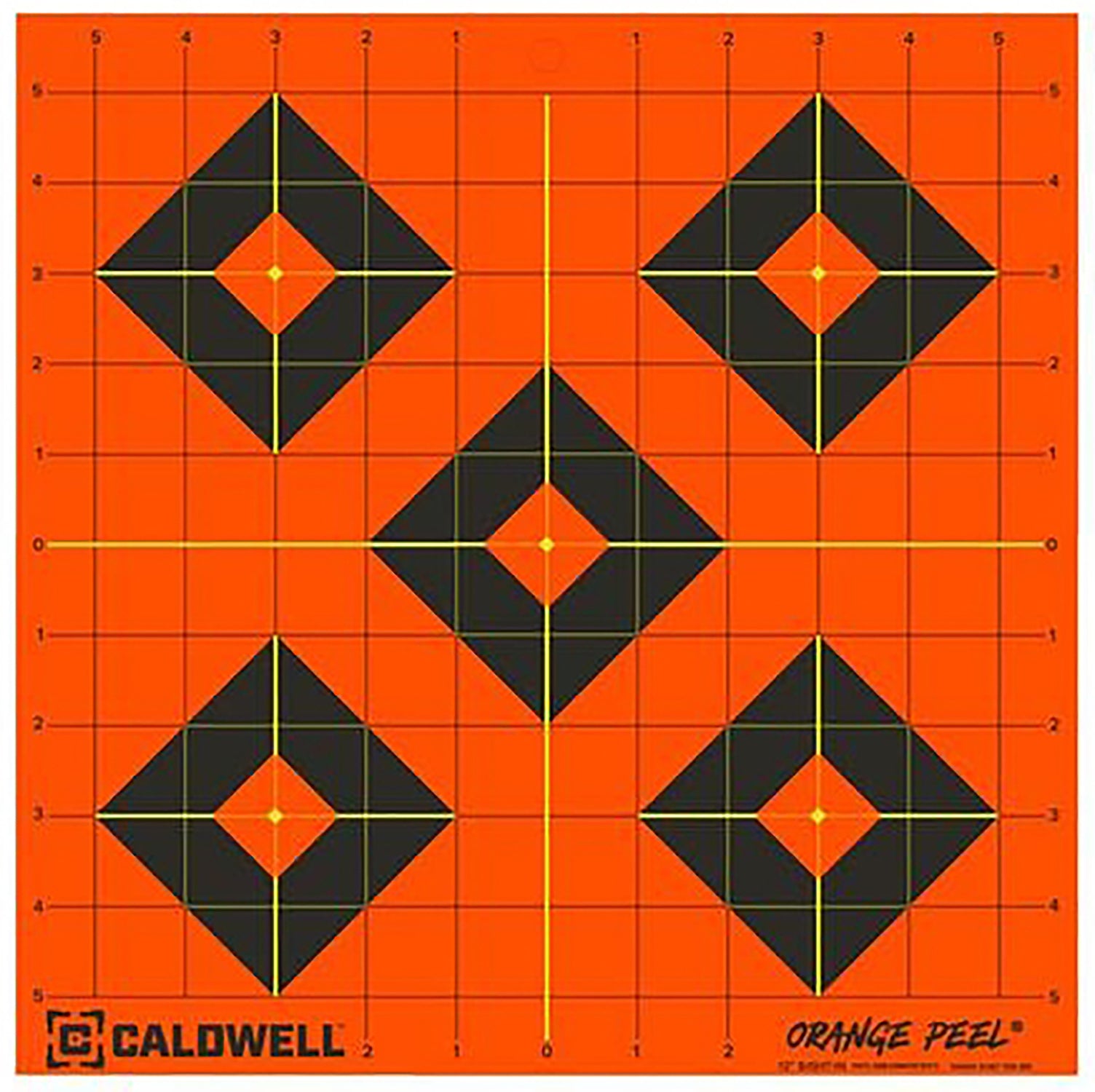 Caldwell 1166105 Orange Peel 12" Diamond Flake-Off Self-Adhesive Paper Shooting Target Black/Orange 25 Pack