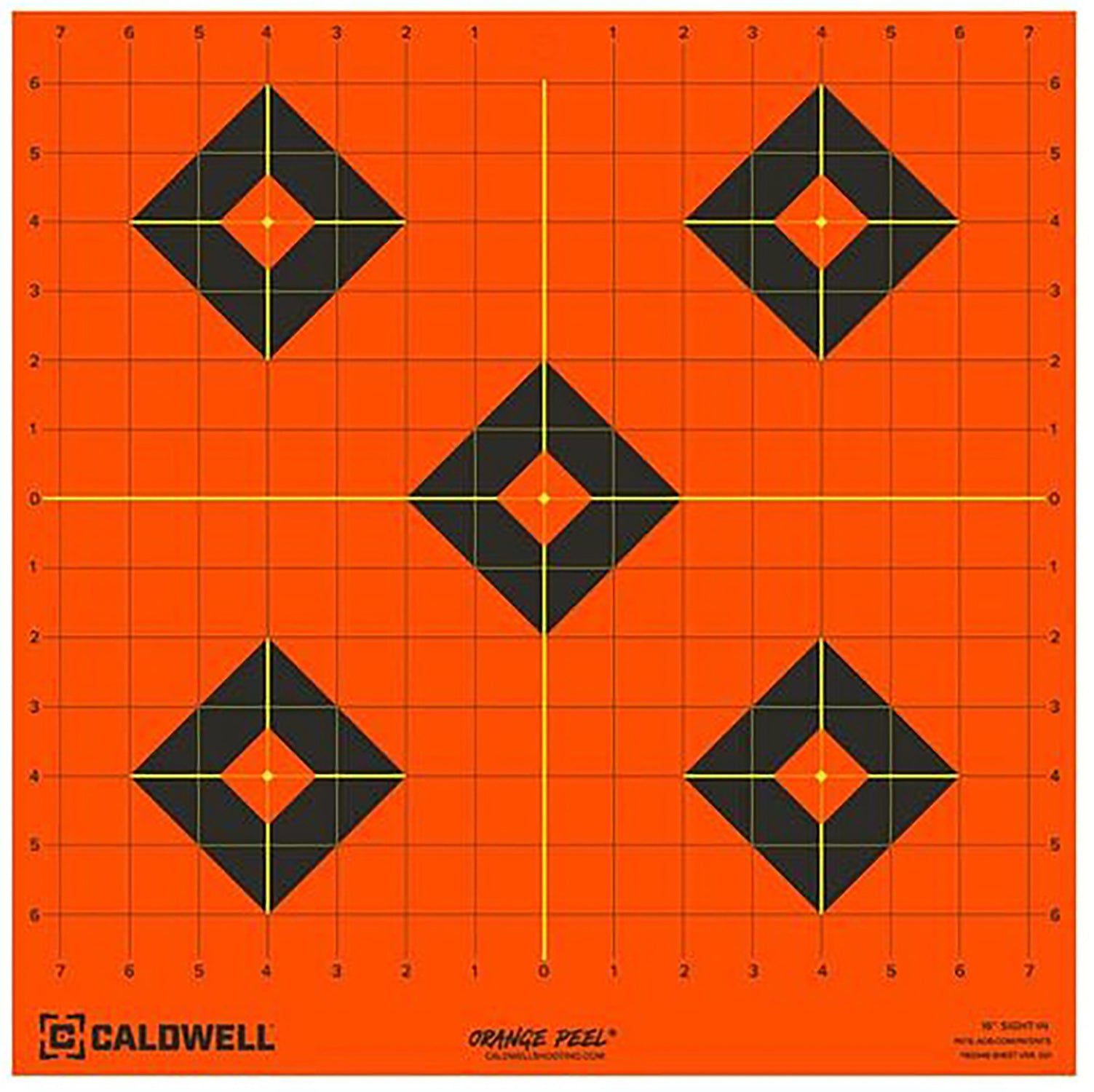 Caldwell 1166106 Orange Peel 16" Diamond Flake-Off Self-Adhesive Paper Shooting Target Black/Orange 5 Sheets