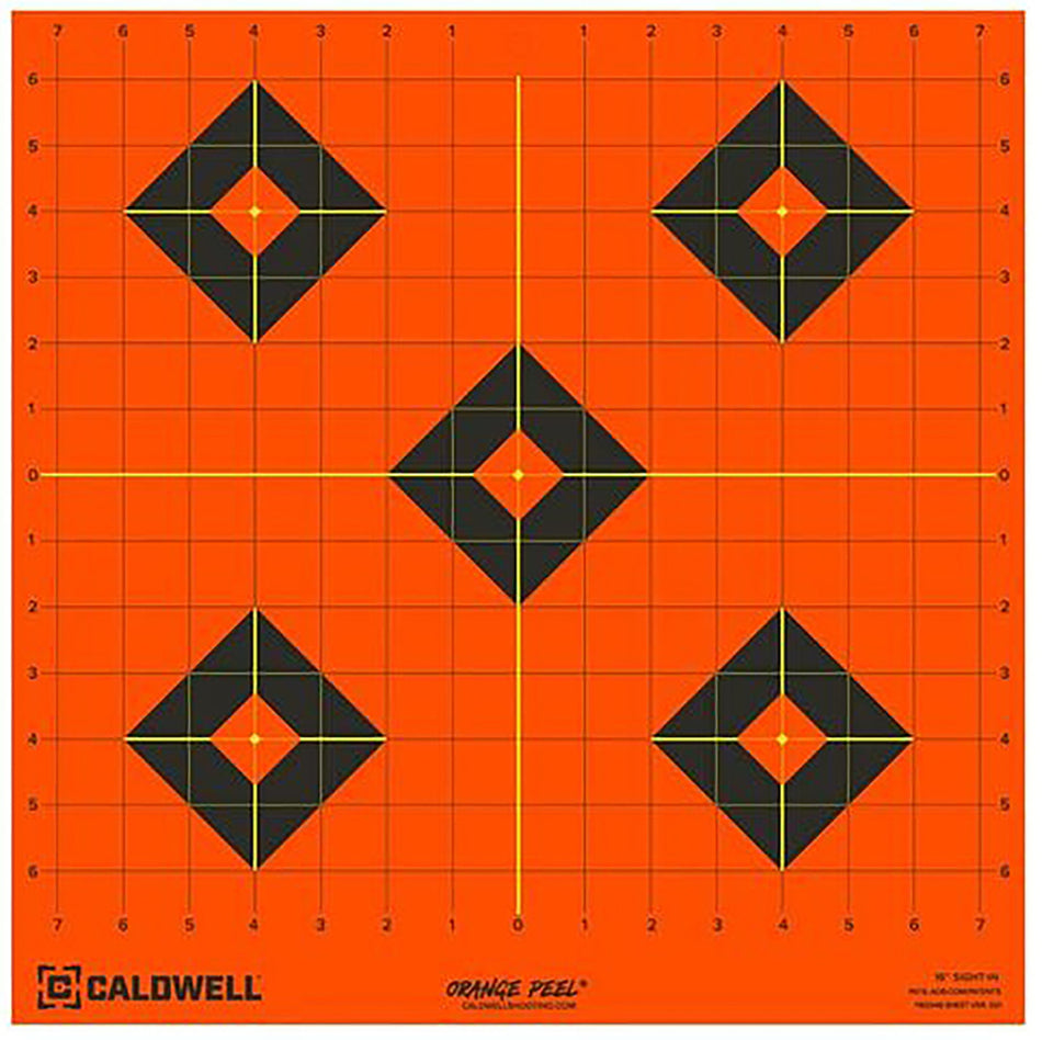 Caldwell 1166106 Orange Peel 16" Diamond Flake-Off Self-Adhesive Paper Shooting Target Black/Orange 5 Sheets